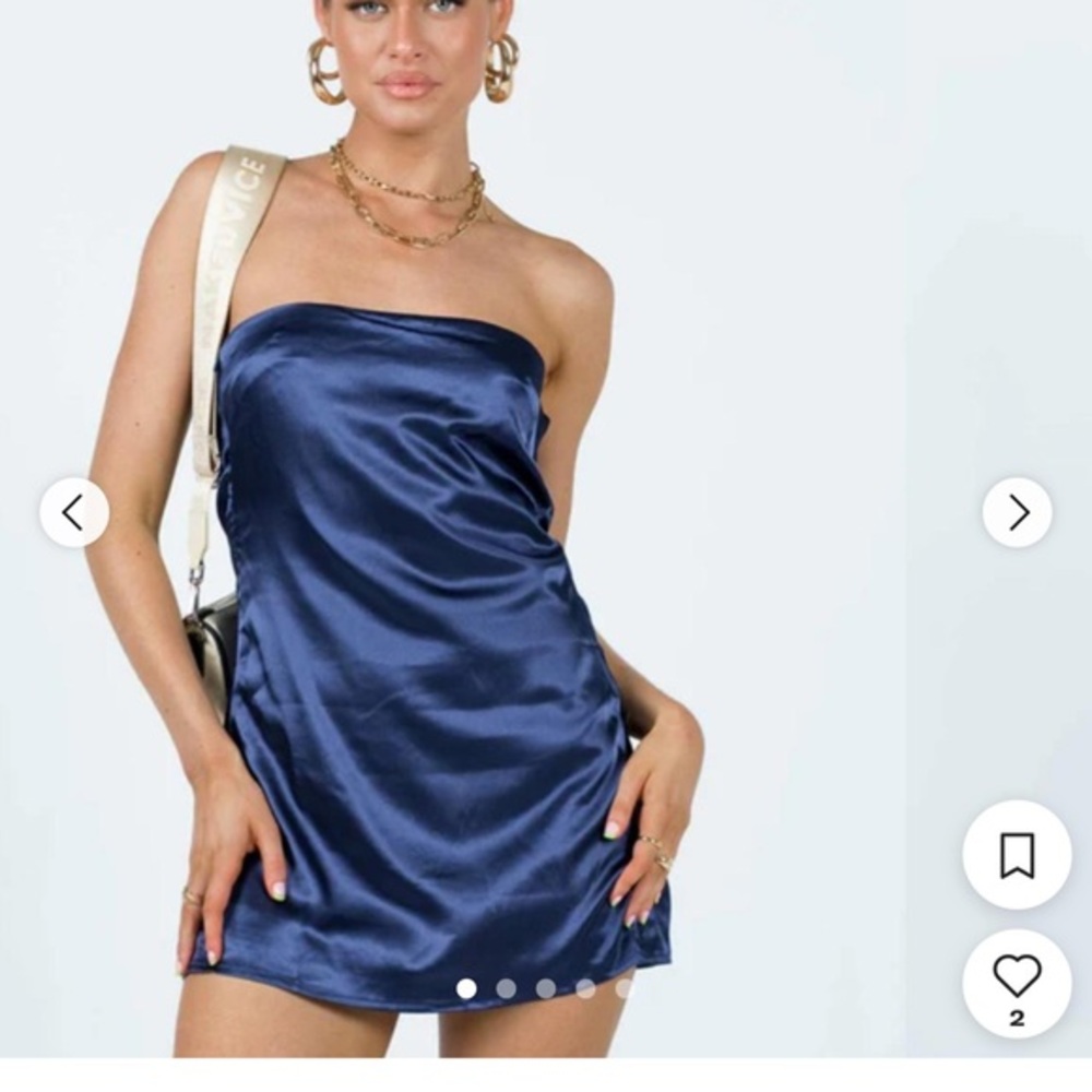 PRINCESS POLLY SHAYA STRAPLESS MINI DRESS NAVY SIZE 8 MSRP $98